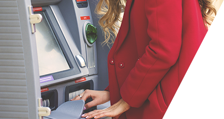 Female at ATM